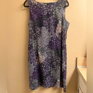 Spring Dress Black Purple White Sz 14